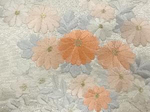 アンティーク　草花模様刺繍名古屋帯
